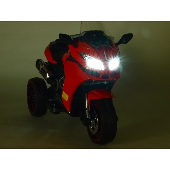 Sportovní motorka Dragon s osvětlenými koly, MP3, USB, TF, ČERVENÁ